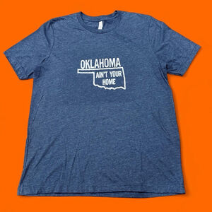 Oklahoma Aint Your Home Braedon Barnhill Horse Band Tee Soft Blue XL Indie Texas